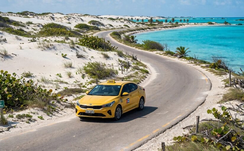 Taxi a Cayo Guillermo: taxi amarillo moderno en Cuba